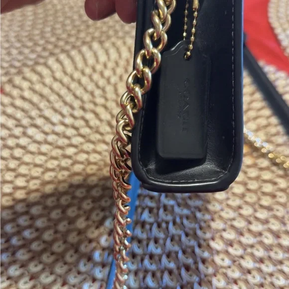 Coach Black Bag with Gold Chain Accent - Picture 2 of 4